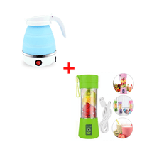 Combo Hervidor Eléctrico Plegable + Mini Licuadora Portátil