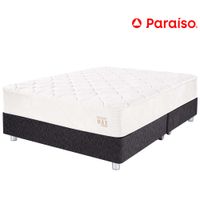 Cama Box Tarima PARAISO Pocket Max Charcoal King + 2 Almohadas + Protector
