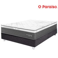 Cama Box Tarima PARAISO Pocket Star Charcoal 2 Plazas + 2 Almohadas + Protector