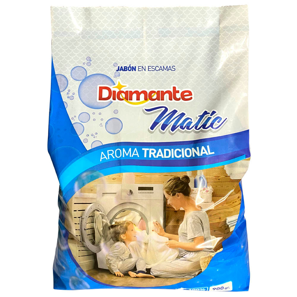 Jabón para ropa DIAMANTE Escamas matic Bolsa 900Gr