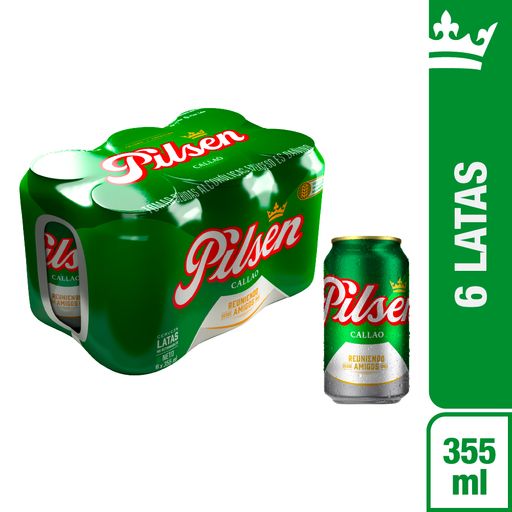 Cerveza PILSEN 6 Pack Lata 355ml | plazaVea - Supermercado