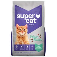 Alimento para Gato SUPERCAT Gatito Pollo, Carne, Leche y Pescado Bolsa 1Kg