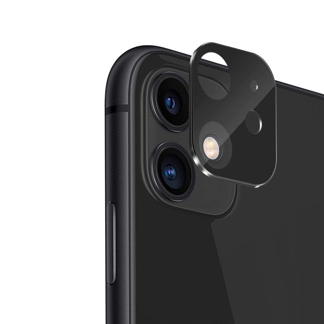 Protector de cámara para iPhone 11, transparente con borde negro - Coolbox