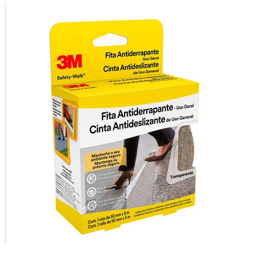 Cinta antideslizante 3M Safety-Walk Transparente 50mm x 5m - Promart