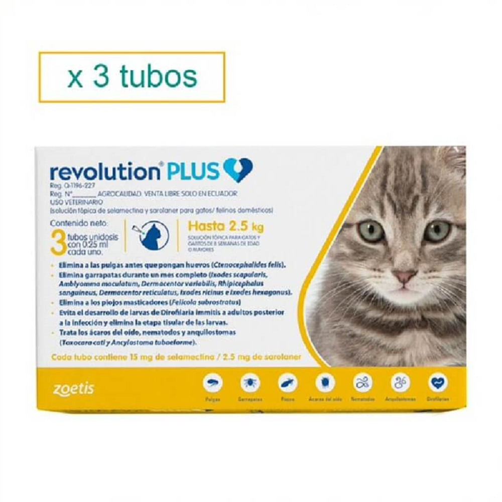 Pipeta Antipulgas para Gatos Revolution Plus para menores a 2.5kg