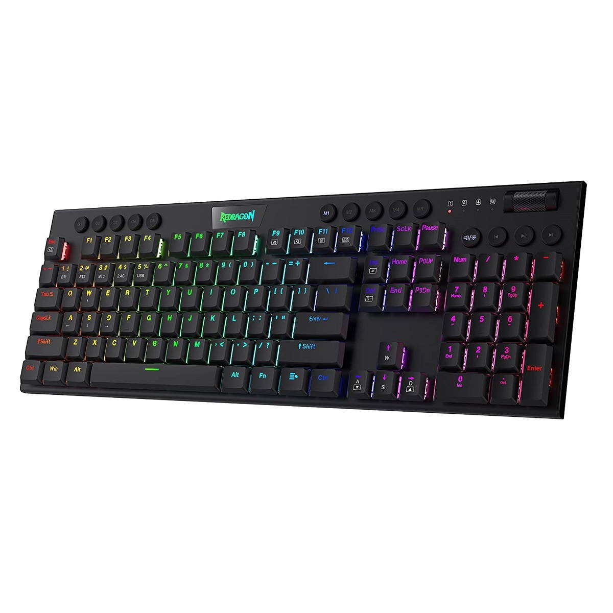 Teclado Redragon Horus K618 RGB Wired Wireless Switch Red Negro