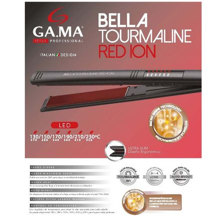 Plancha Alisadora Gama LED Bella Tourmaline Red Ion | plazaVea -  Supermercado