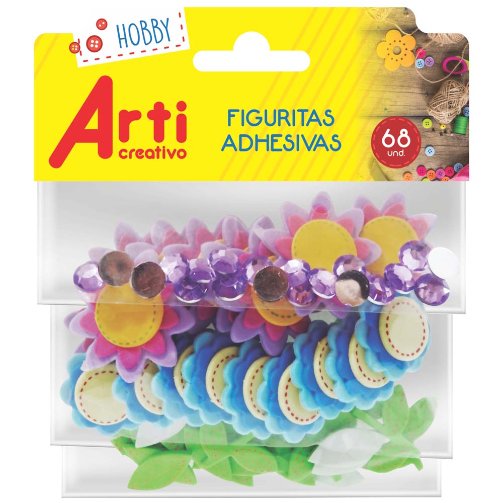 Stickers Flores ANTICREATIVO Flores 3D + Diamantes 68un