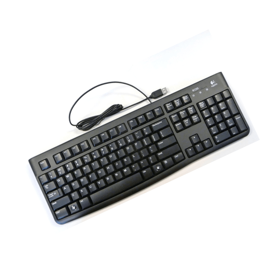 Teclado Logitech K120 USB SP Resistente a Salpicaduras Negro