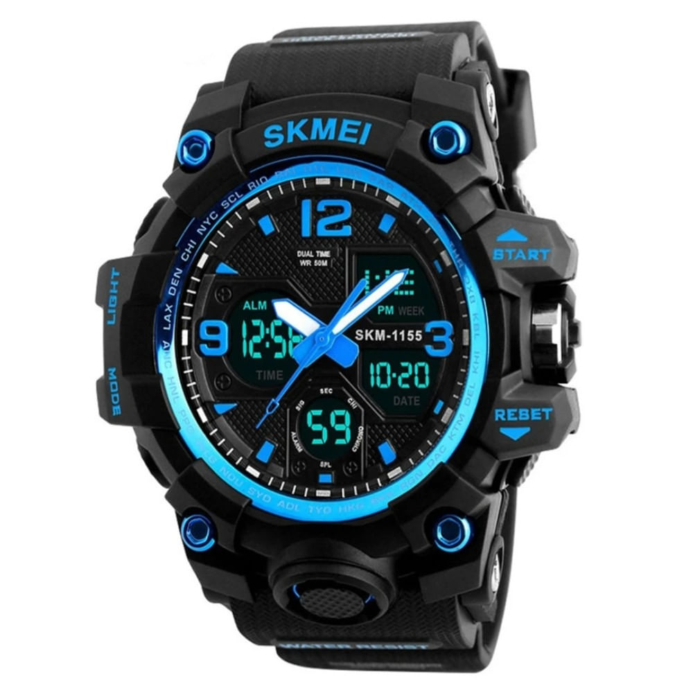 Reloj Skmei 1155 Deportivo Negro con Azul