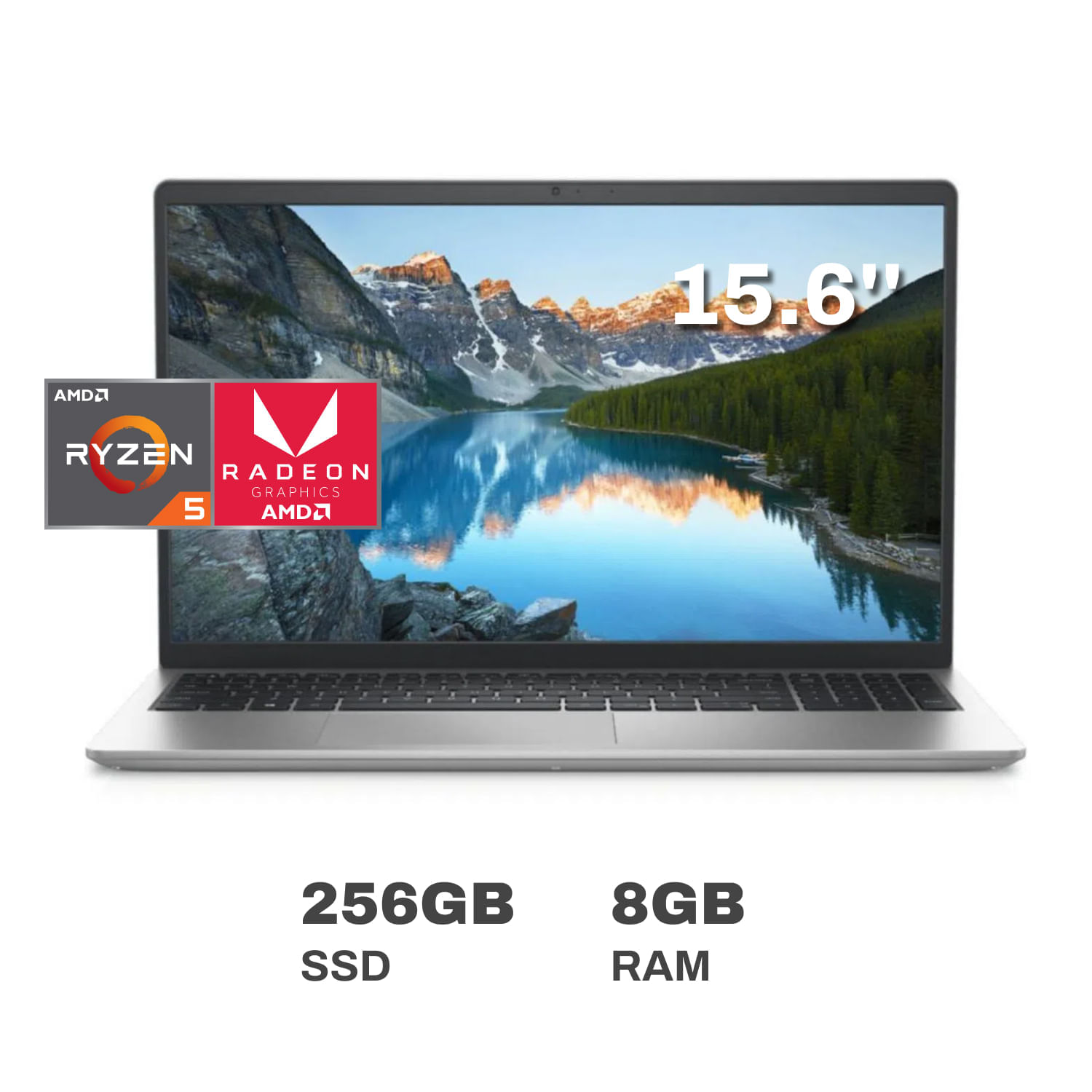 Laptop Dell W-CE AMD Ryzen 5 8GB RAM 256GB SSD 15.6"
