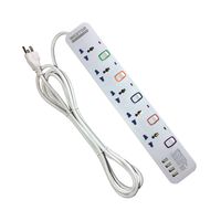 Supresor de Picos Westor Wt-295usb 5 Salidas + 4 Puertos Usb