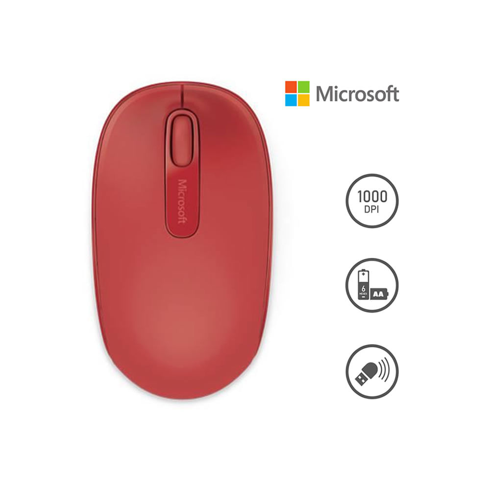 Mouse Inalámbrico Microsoft 1850 Rojo