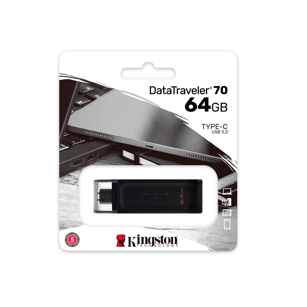 Memoria USB Kingston DataTraveler 70 64GB USB-C 3.2 Gen1