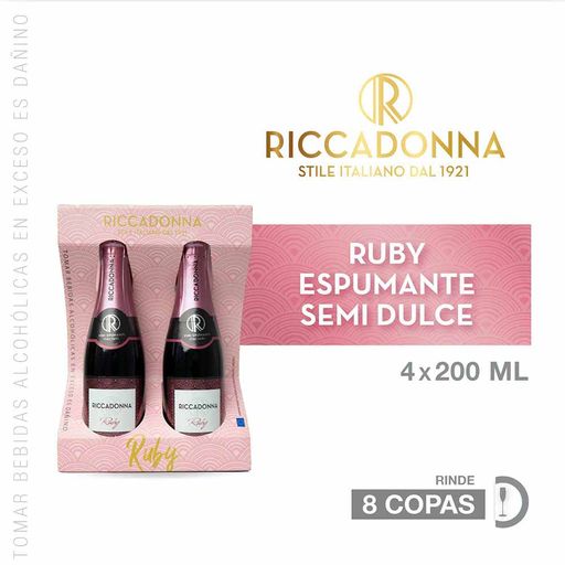 Espumante RICCADONNA Ruby Aromático Botella 200ml Paquete 4un | plazaVea -  Supermercado