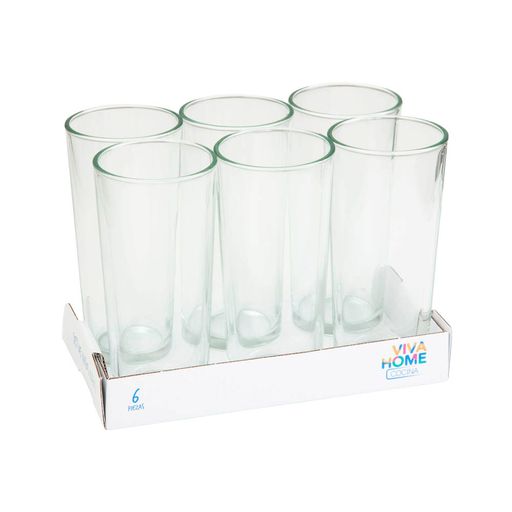 Vaso de Vidrio VIVA HOME Cilíndrico Alto 450ml - Promart