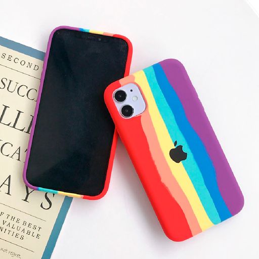 Case Carcasa Silicona para iPhone X / XS Rainbow Rojo