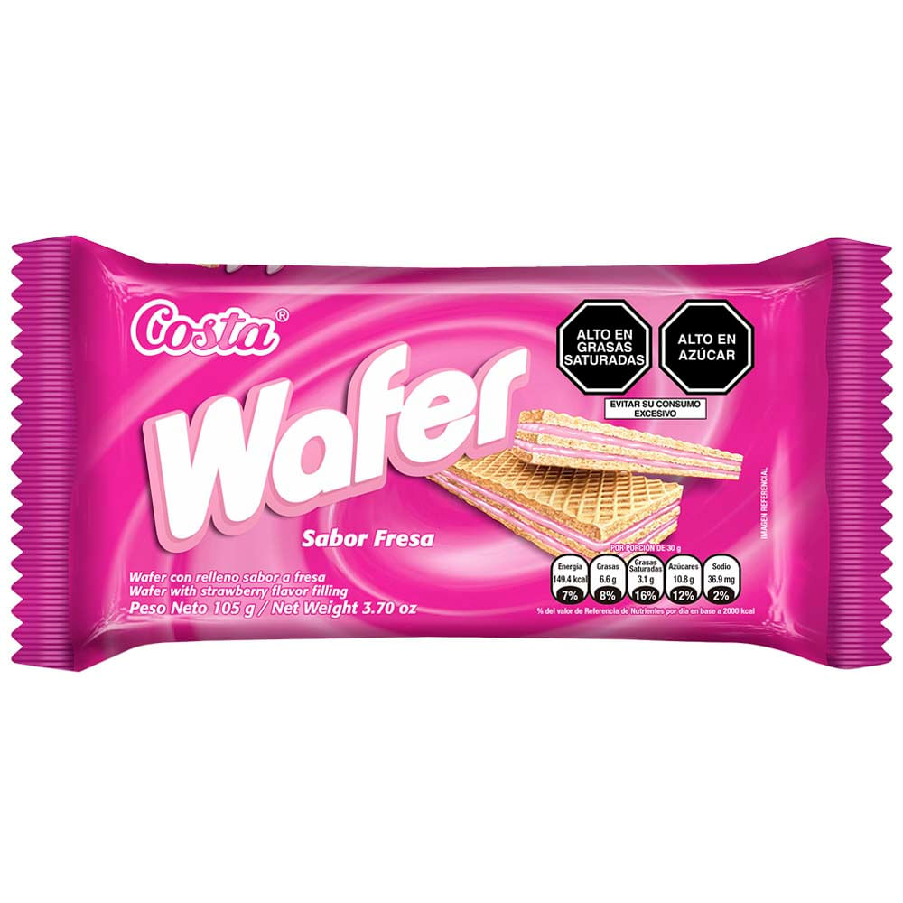 Wafer COSTA Sabor a Fresa Bolsa 105g