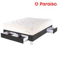 Cama Box Tarima 4 Cajones PARAISO Royal Prince Acero 2 Plazas + 2 Almohadas Viscoelásticas