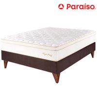 Cama Box Tarima  Europea PARAISO Royal Prince Chocolate 1.5 Plazas + 1 Almohada Viscoelástica