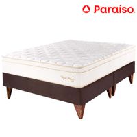 Cama Box Tarima  Europea PARAISO Royal Prince Chocolate Queen + 2 Almohadas Viscoelásticas