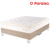 Cama Box Tarima PARAISO Royal Prince Champagne Queen + 2 Almohadas Viscoelásticas