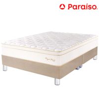 Cama Box Tarima PARAISO Royal Prince Champagne King+ 2 Almohadas Viscoelásticas