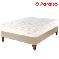 Cama Box Tarima  Europea PARAISO Royal Prince Champagne 1.5 Plazas + 1 Almohada Viscoelástica