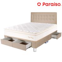 Dormitorio 4 Cajones PARAISO Royal Prince Champagne King + 2 Almohadas Viscoelásticas