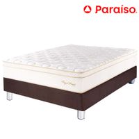Cama Box Tarima PARAISO Royal Prince Chocolate 1.5 Plazas + 1 Almohada Viscoelástica