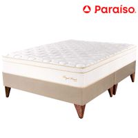 Cama Box Tarima  Europea PARAISO Royal Prince Champagne Queen + 2 Almohadas Viscoelásticas