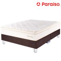 Cama Box Tarima PARAISO Royal Prince Chocolate Queen + 2 Almohadas Viscoelásticas
