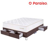 Cama Box Tarima 4 Cajones PARAISO Royal Elizabeth Chocolate King +2 Almohadas Viscoelásticas