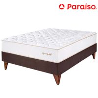 Cama Box Tarima Europea PARAISO Royal Elizabeth Chocolate 1.5 Plazas +1 Almohada Viscoelástica