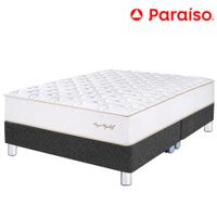Cama Box Tarima PARAISO Royal Elizabeth Gris Queen +2 Almohadas Viscoelásticas