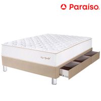 Cama Box Tarima 3 Cajones PARAISO Royal Elizabeth Champagne 1.5 Plazas +1 Almohada Viscoelástica
