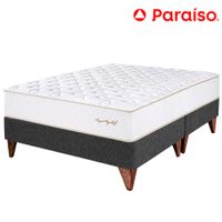 Cama Box Tarima Europea PARAISO Royal Elizabeth Gris King +2 Almohadas Viscoelásticas