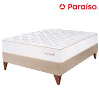 Cama Box Tarima Europea PARAISO Royal Elizabeth Champagne 1.5 Plazas +1 Almohada Viscoelástica