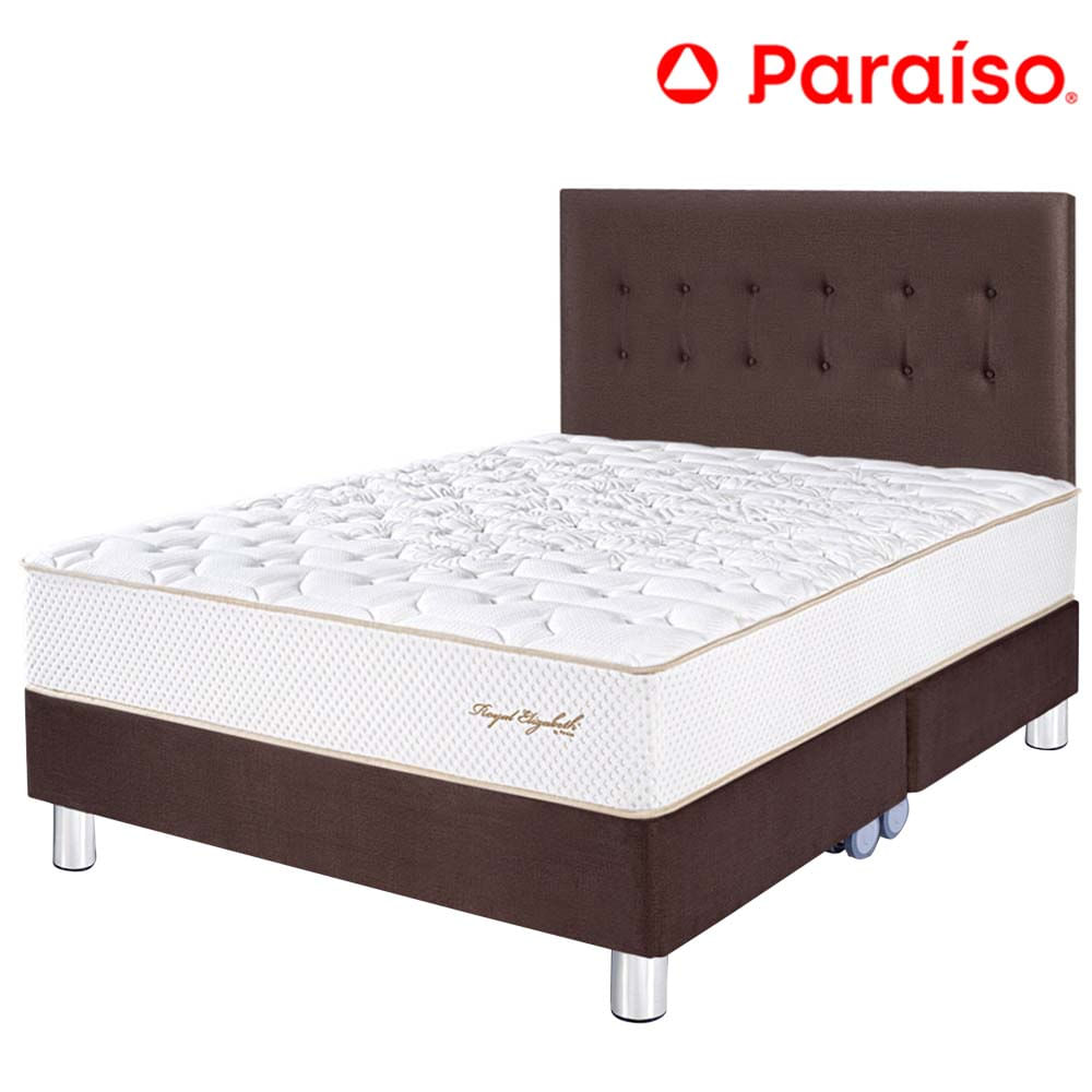 Dormitorio PARAISO Royal Elizabeth Chocolate Queen +2 Almohadas Viscoelásticas