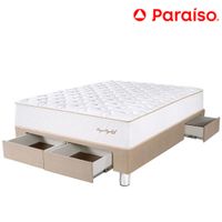 Cama Box Tarima 4 Cajones PARAISO Royal Elizabeth Champagne 2 Plazas +2 Almohadas Viscoelásticas