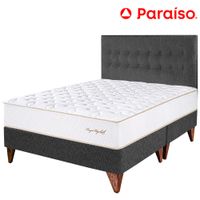 Dormitorio Europeo PARAISO Royal Elizabeth Gris King +2 Almohadas Viscoelásticas