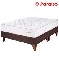 Cama Box Tarima Europea PARAISO Royal Elizabeth Chocolate Queen +2 Almohadas Viscoelásticas