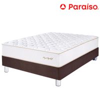 Cama Box Tarima PARAISO Royal Elizabeth Chocolate 1.5 Plazas +1 Almohada Viscoelástica