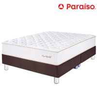 Cama Box Tarima PARAISO Royal Elizabeth Chocolate Queen +2 Almohadas Viscoelásticas
