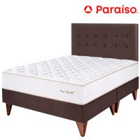 Dormitorio Europeo PARAISO Royal Elizabeth Chocolate Queen +2 Almohadas Viscoelásticas