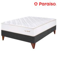 Cama Box Tarima Europea PARAISO Royal Elizabeth Gris 2 Plazas +2 Almohadas Viscoelásticas