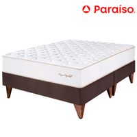 Cama Box Tarima Europea PARAISO Royal Elizabeth Chocolate King +2 Almohadas Viscoelásticas