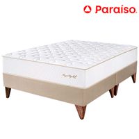 Cama Box Tarima Europea PARAISO Royal Elizabeth Champagne King +2 Almohadas Viscoelásticas