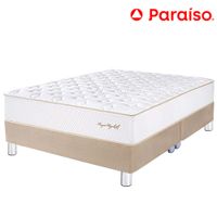 Cama Box Tarima PARAISO Royal Elizabeth Champagne King +2 Almohadas Viscoelásticas