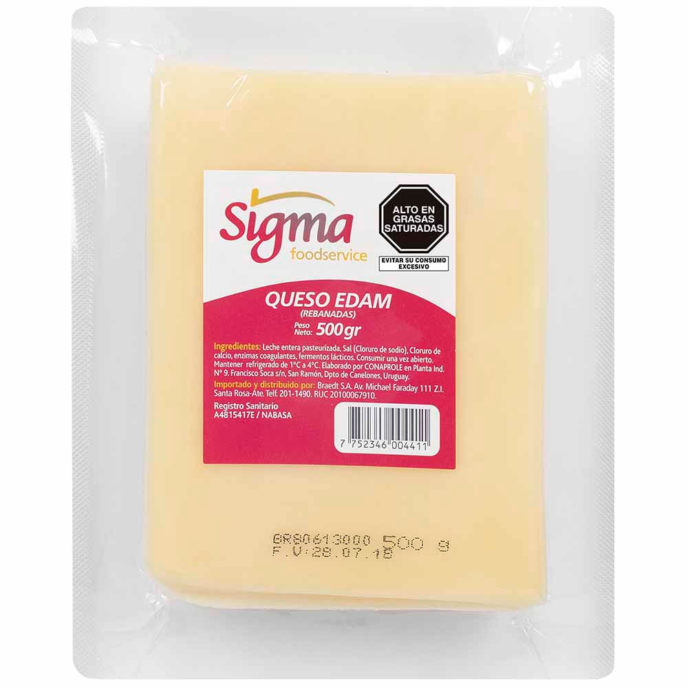 Queso Edam SIGMA FoodService Paquete 500g